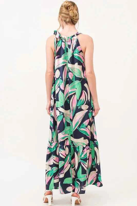 And The Why Botanical Printed Halterneck Tiered Maxi Dress And The Why Botanical Printed Halterneck Tiered Maxi Dress