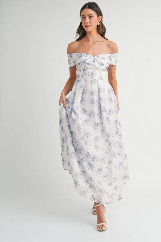 MABLE Floral Printed Off Shoulder Maxi Dress 16346497c0854fa486a6848c2cfc7883-Max-Origin