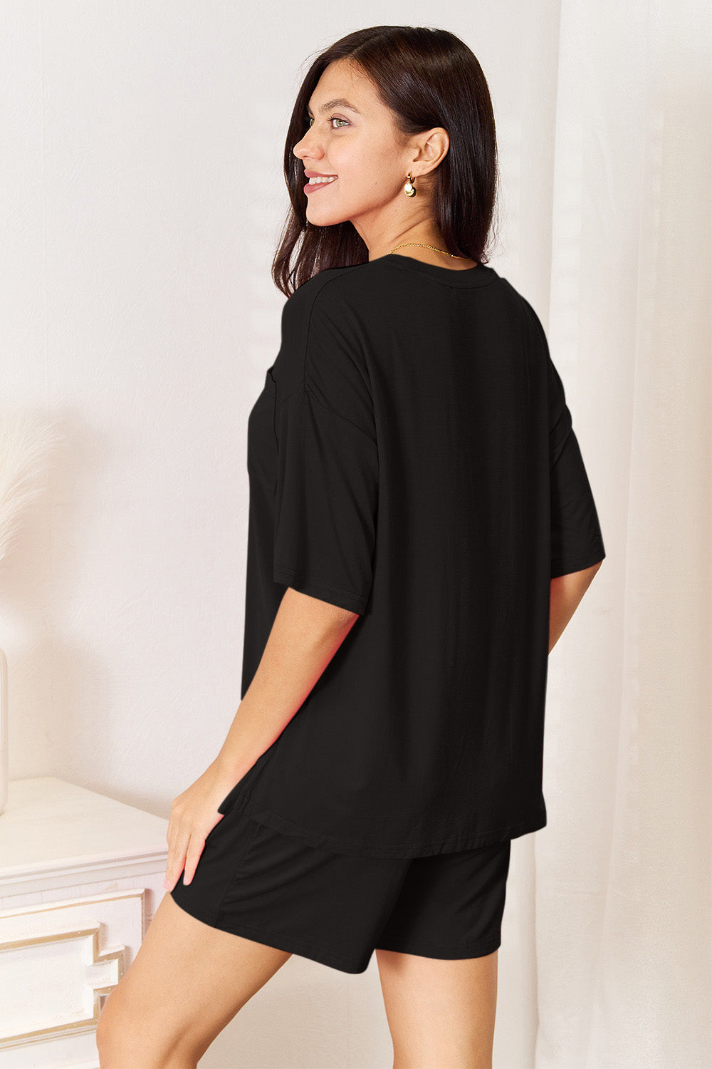 Basic Bae Full Size Soft Rayon Half Sleeve Top and Shorts Set Basic Bae Full Size Soft Rayon Half Sleeve Top and Shorts Set - TopFashionHQ