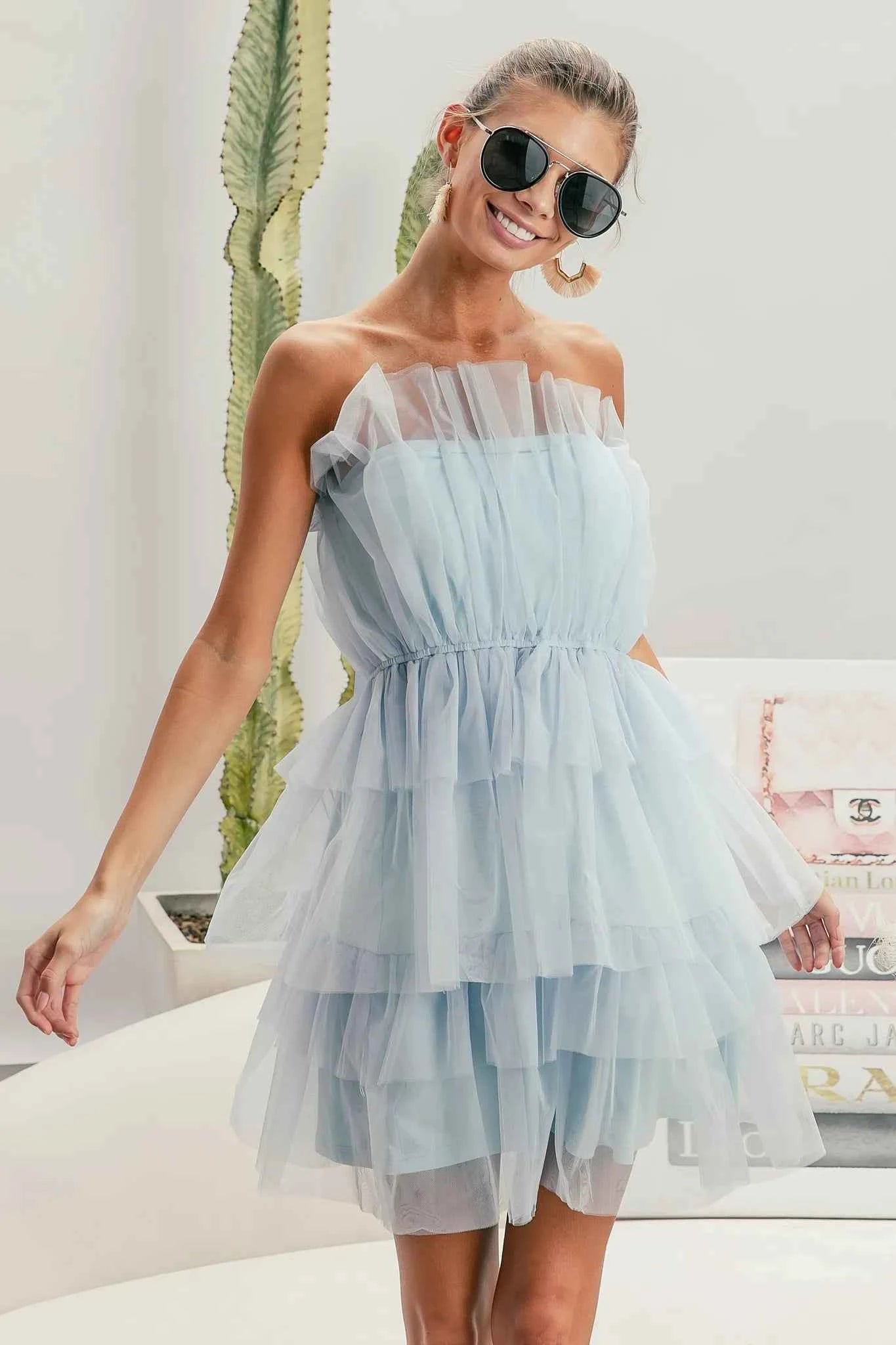 BiBi Sleeveless Layered Organza Dress BiBi Sleeveless Layered Organza Dress
