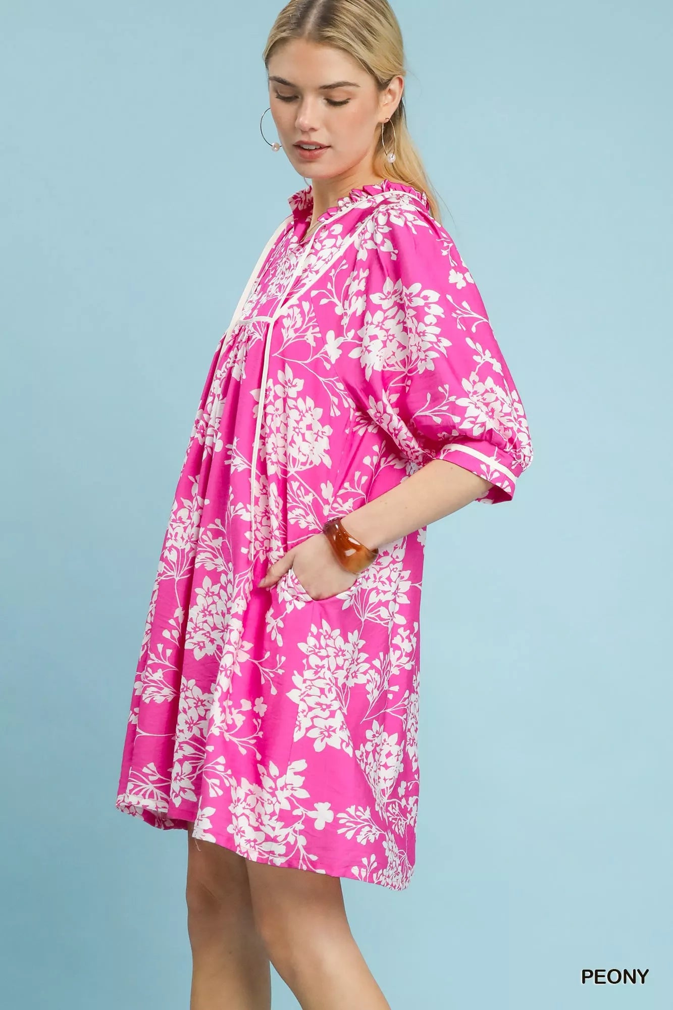 Umgee Floral Babydoll Dress with Pockets 170b094a-8510-432a-ba0e-5ddb12e43a83-Max-Origin