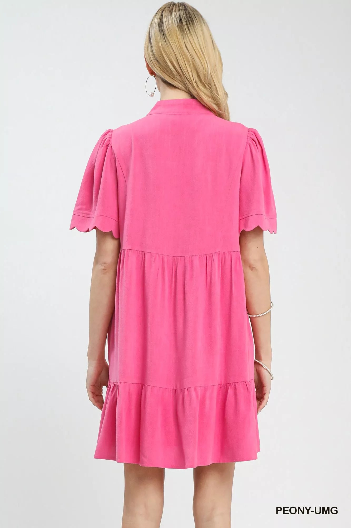 Umgee Linen Tiered Babydoll Dress with Scalloped Sleeves 17b03e7f-5224-4bd8-9183-ae23ccdd4de9-Max-Origin