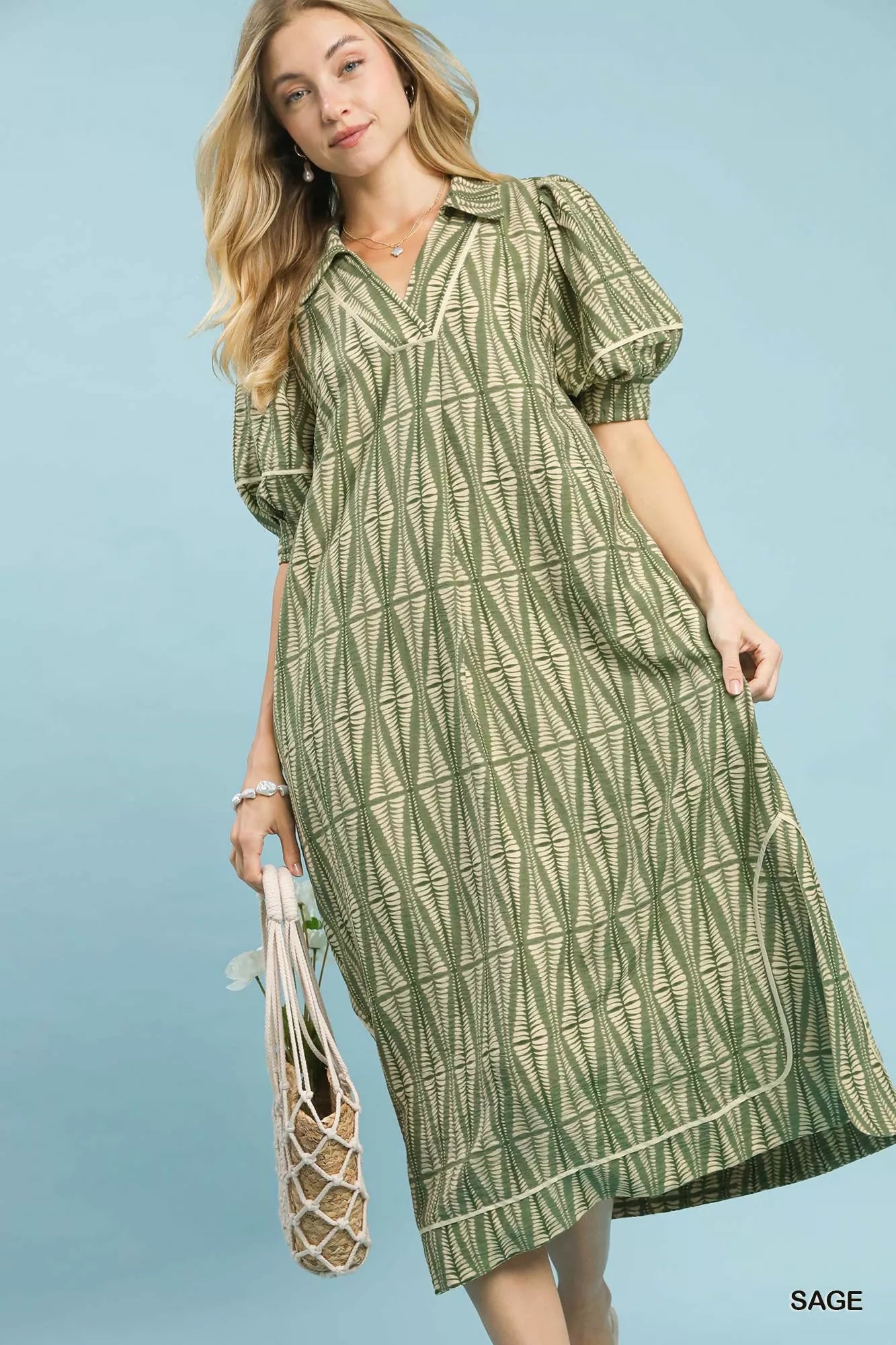 Umgee Geometric Print Midi Dress 180abb69-e271-4bf4-bbcc-ac03449c80f2-Max-Origin