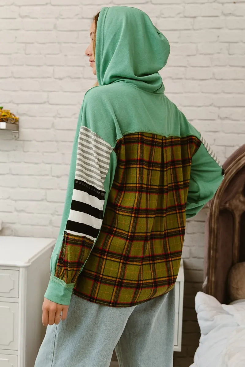 BiBi Plaid With Stripes Mix Match French Terry Hoodie 184a92e3897e4dcf8bf797a834cd50f9-Max-Origin