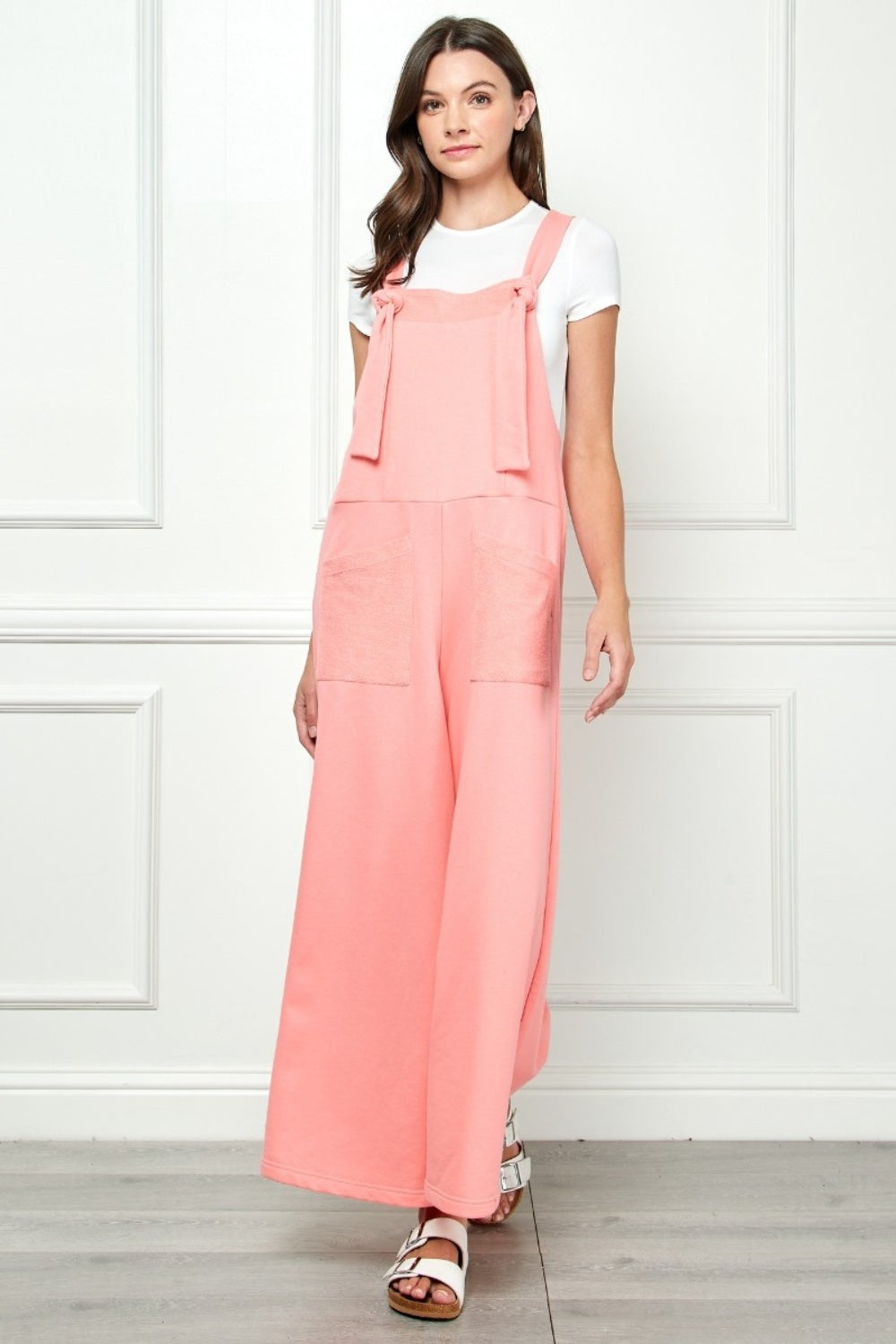 Veveret Wide Strap French Terry Overalls Veveret Wide Strap French Terry Overalls - TopFashionHQ