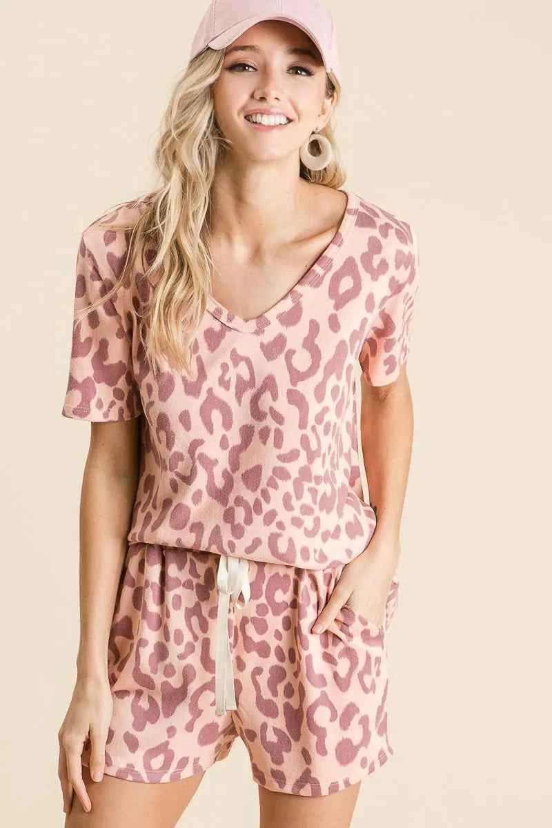 BiBi Leopard Shorts with Twill Tape Drawstring BiBi Leopard Shorts with Twill Tape Drawstring