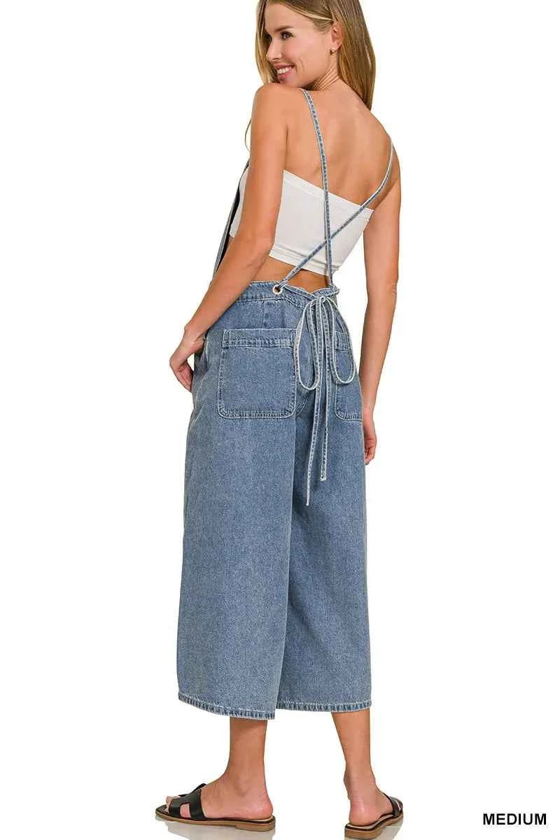 Zenana Denim Medium Washed Wide Leg Overalls Zenana Denim Medium Washed Wide Leg Overalls
