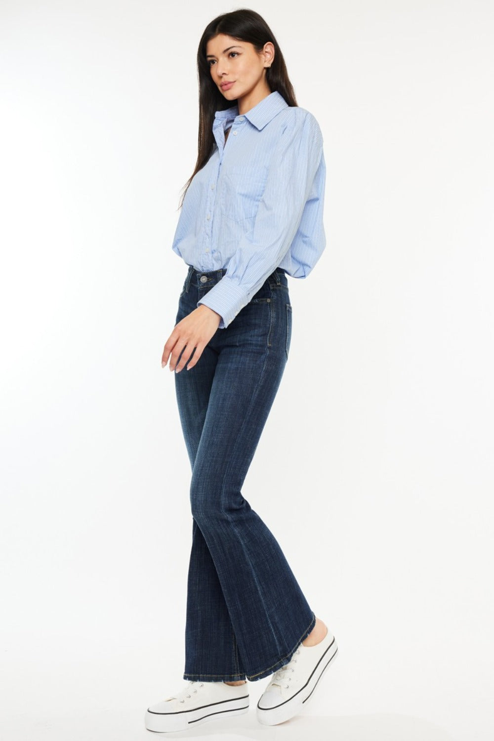 Kancan Full Size Mid Rise Flare Jeans Kancan Full Size Mid Rise Flare Jeans - TopFashionHQ