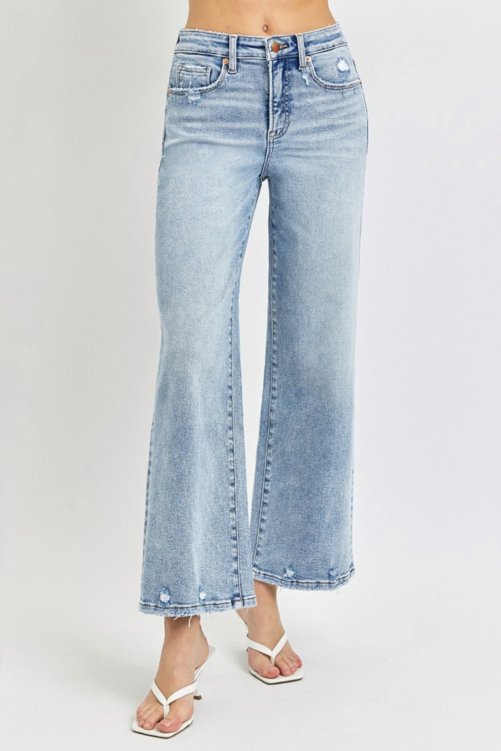 RISEN Full Size Tummy Control High Rise Crop Wide Leg Jeans RISEN Full Size Tummy Control High Rise Crop Wide Leg Jeans - TopFashionHQ
