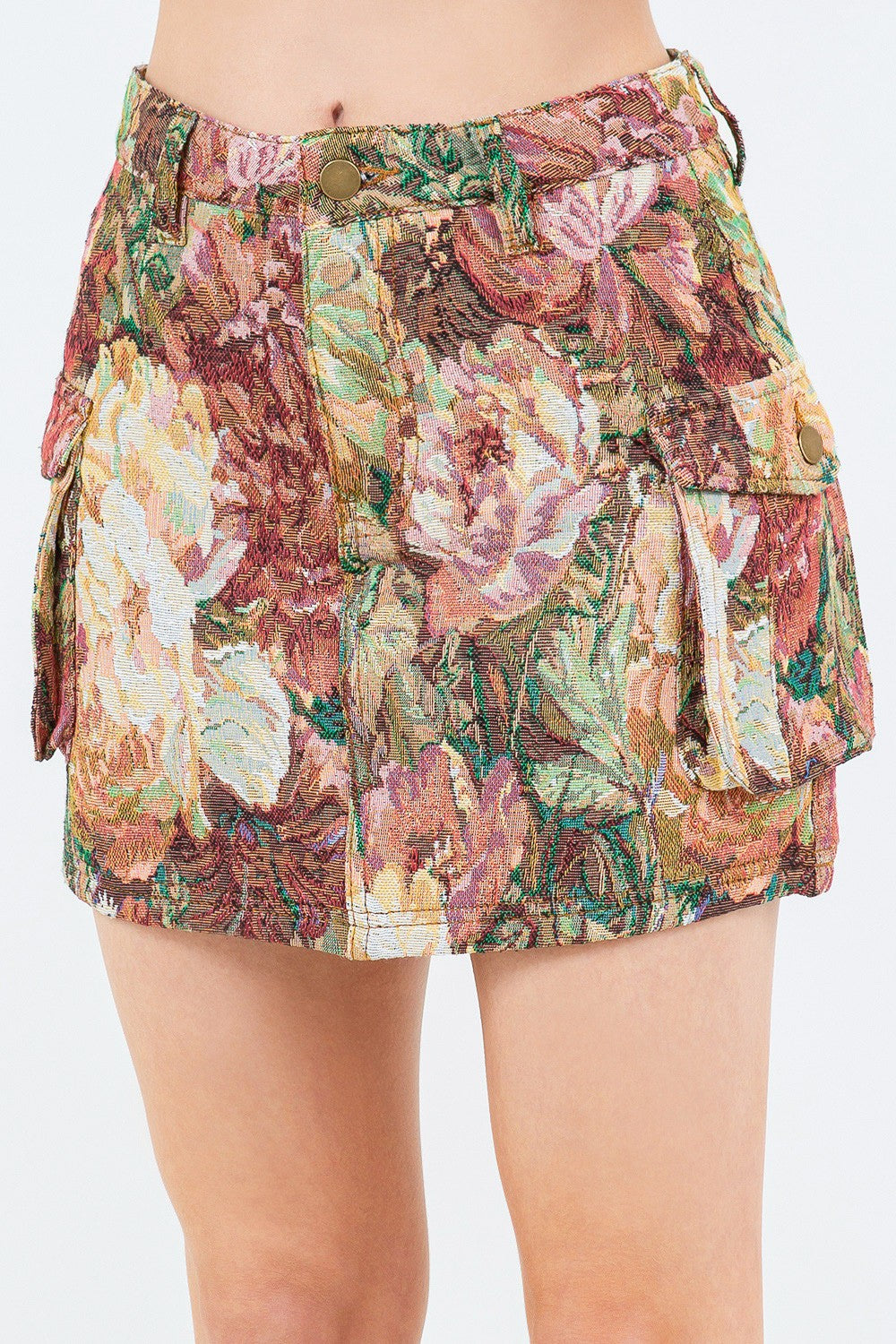 American Bazi Jacquard Weave Cargo Pocket Skirt American Bazi Jacquard Weave Cargo Pocket Skirt