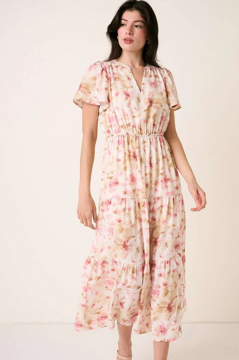 Mittoshop Flower Print Flutter Sleeve V Slit Maxi Dress 1ad11f5aa1514ddf85e9a32b0942e4bb-Max-Origin