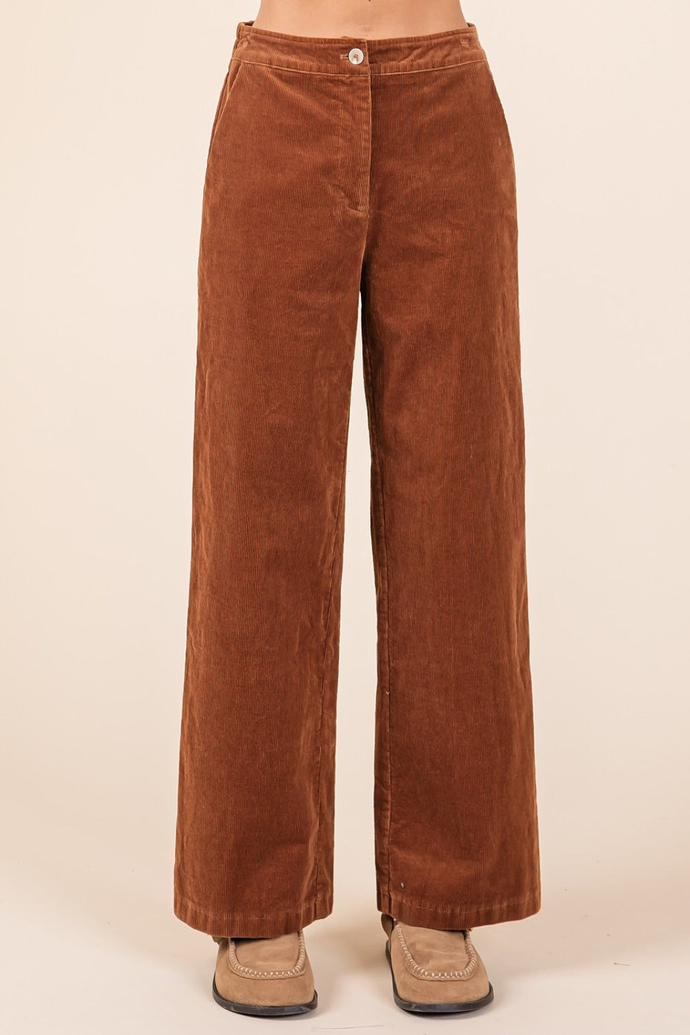 Mittoshop Corduroy Back Elastic Waist Pants Mittoshop Corduroy Back Elastic Waist Pants