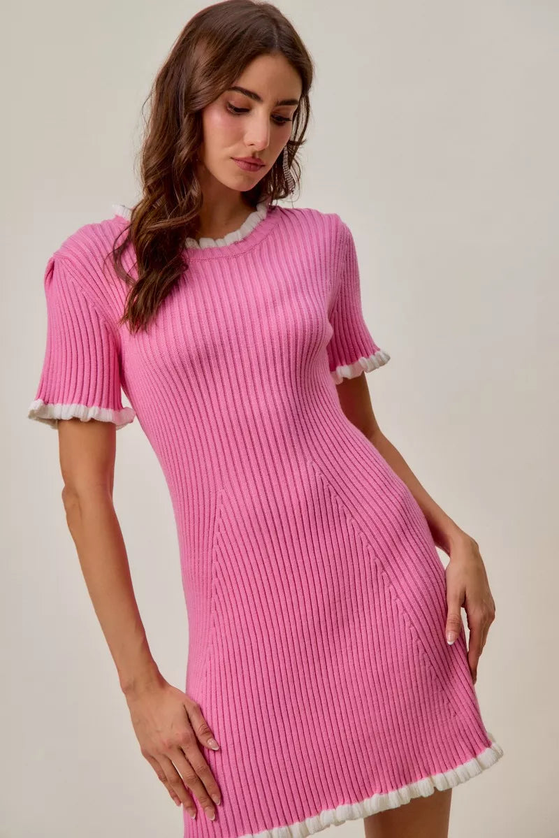 SO ME Contrast Ruffled Sweater Knit Mini Dress 1c0bbd58a48d4287abd4d8050ff6aef7-Max-Origin