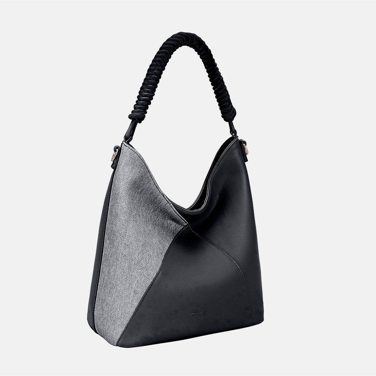 David Jones Woven Handle PU Leather Handbag David Jones Woven Handle PU Leather Handbag - TopFashionHQ