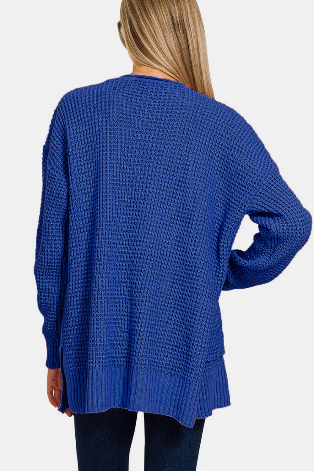 Zenana Waffle Open Front Sweater Cardigan Zenana Waffle Open Front Sweater Cardigan