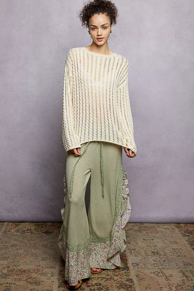 POL Openwork Round Neck Knit Top with Shiny Detail 1d0d9c93-2340-432d-a808-8cd4a473e4ba-Max-Origin