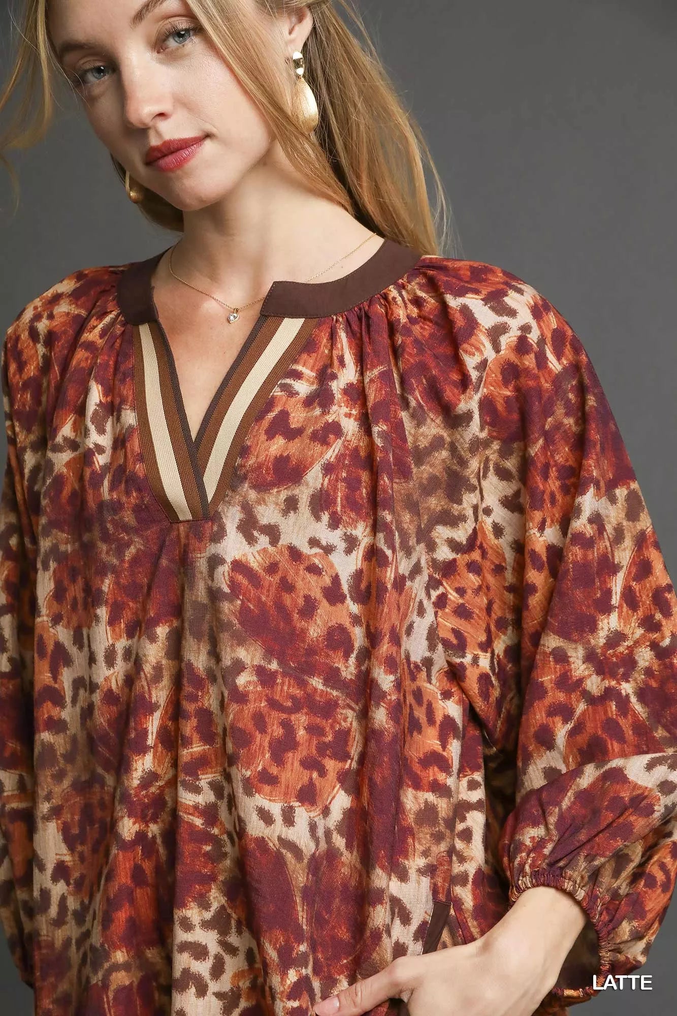 Umgee Animal Print Boho Tunic Dress with Contrast Trim Detail 1d5b49b9-a26e-42e2-9b12-6514d335dd62-Max-Origin