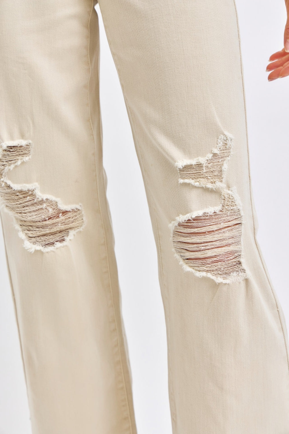 Judy Blue Full Size High Waist Distressed Wide Leg Jeans Judy Blue Full Size High Waist Distressed Wide Leg Jeans - TopFashionHQ