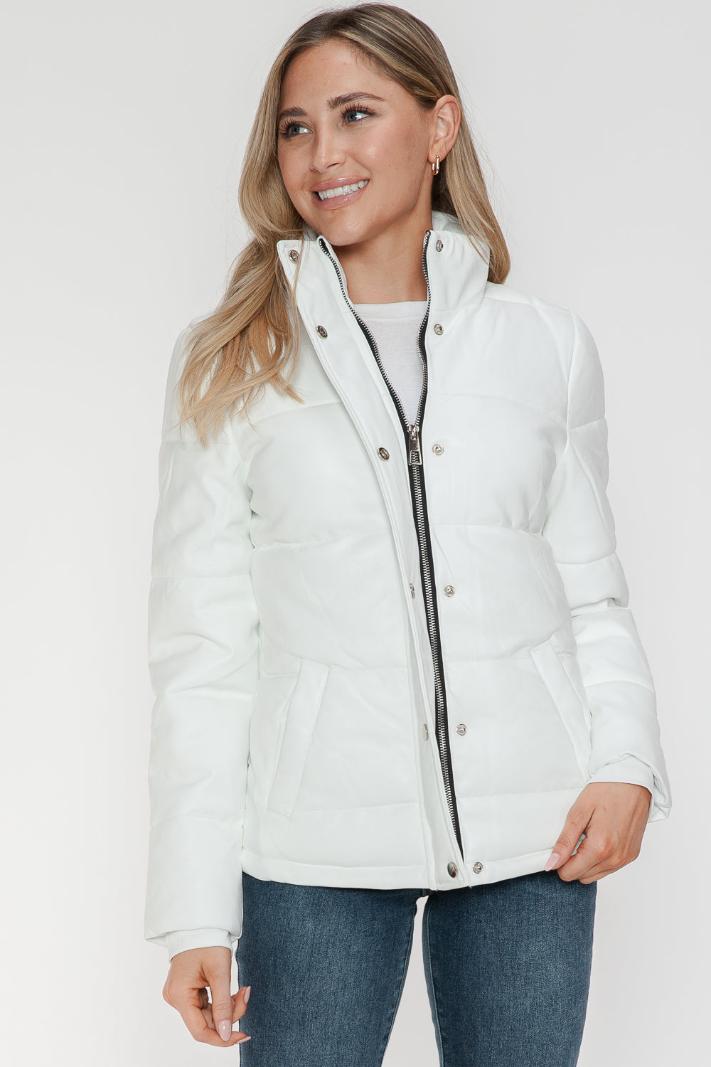 YMI Pocketed Zip Up Turtleneck Puffer Jacket YMI Pocketed Zip Up Turtleneck Puffer Jacket - TopFashionHQ