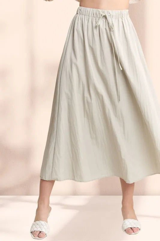 ADORA Drawstring Waist Crinkle Maxi Skirt 1de74d06f45b4f08b358677a2871c92b-Max-Origin