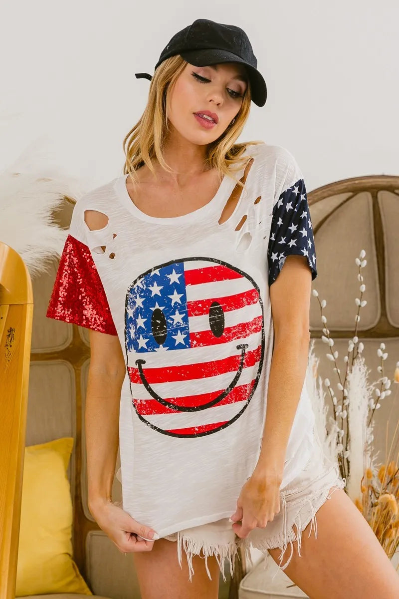 BiBi Fourth Of July Top With Laser Cut And Smile Face 1e3f9c31051d4c85a0a6db0a0fe04ead-Max-Origin