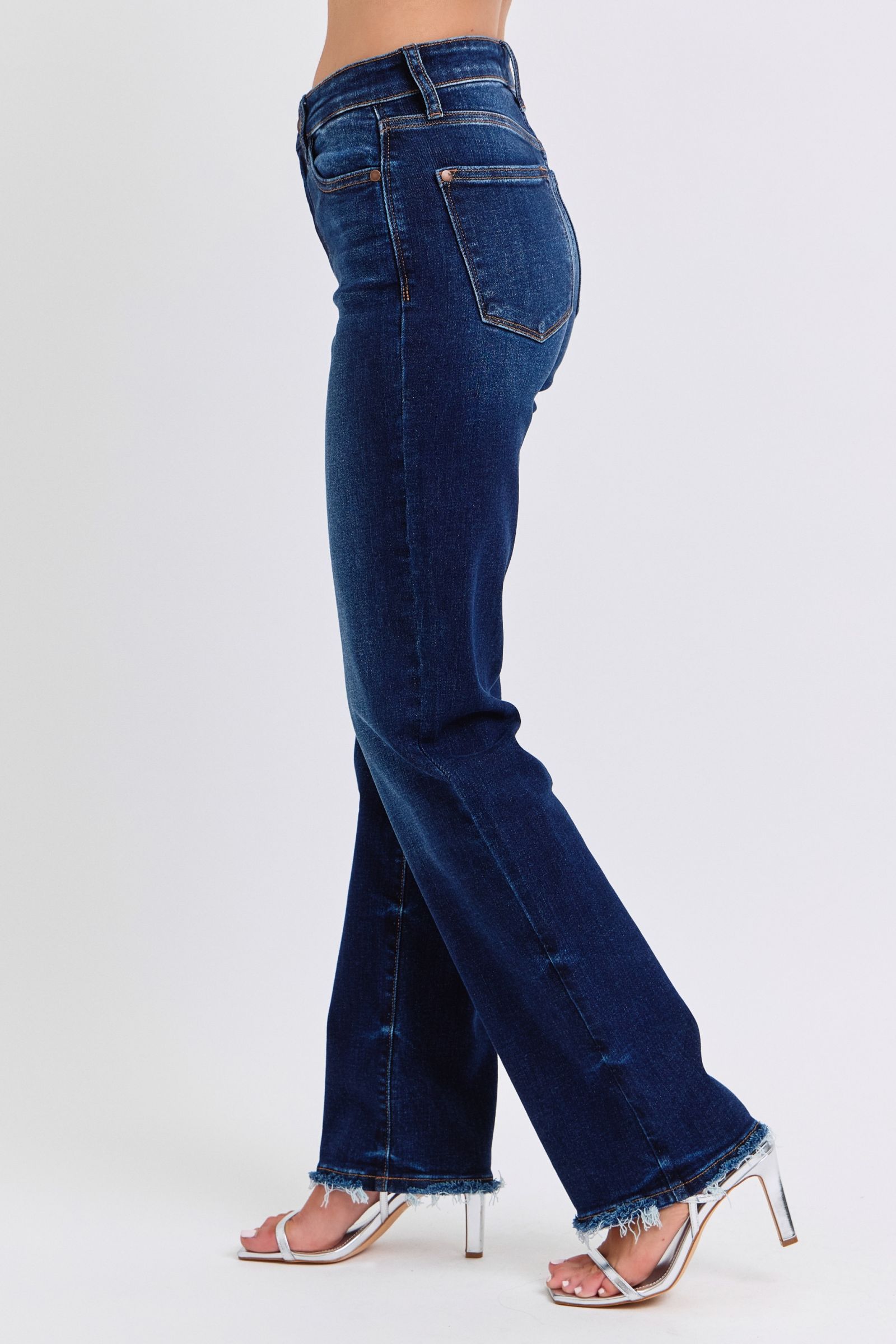 Judy Blue Full Size Raw Hem Straight Leg Jeans Judy Blue Full Size Raw Hem Straight Leg Jeans - TopFashionHQ