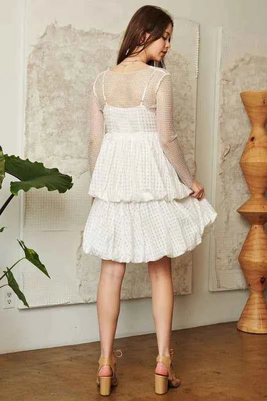 Davi & Dani Checker Print Side Pockets Textured Mini Dress Davi & Dani Checker Print Side Pockets Textured Mini Dress