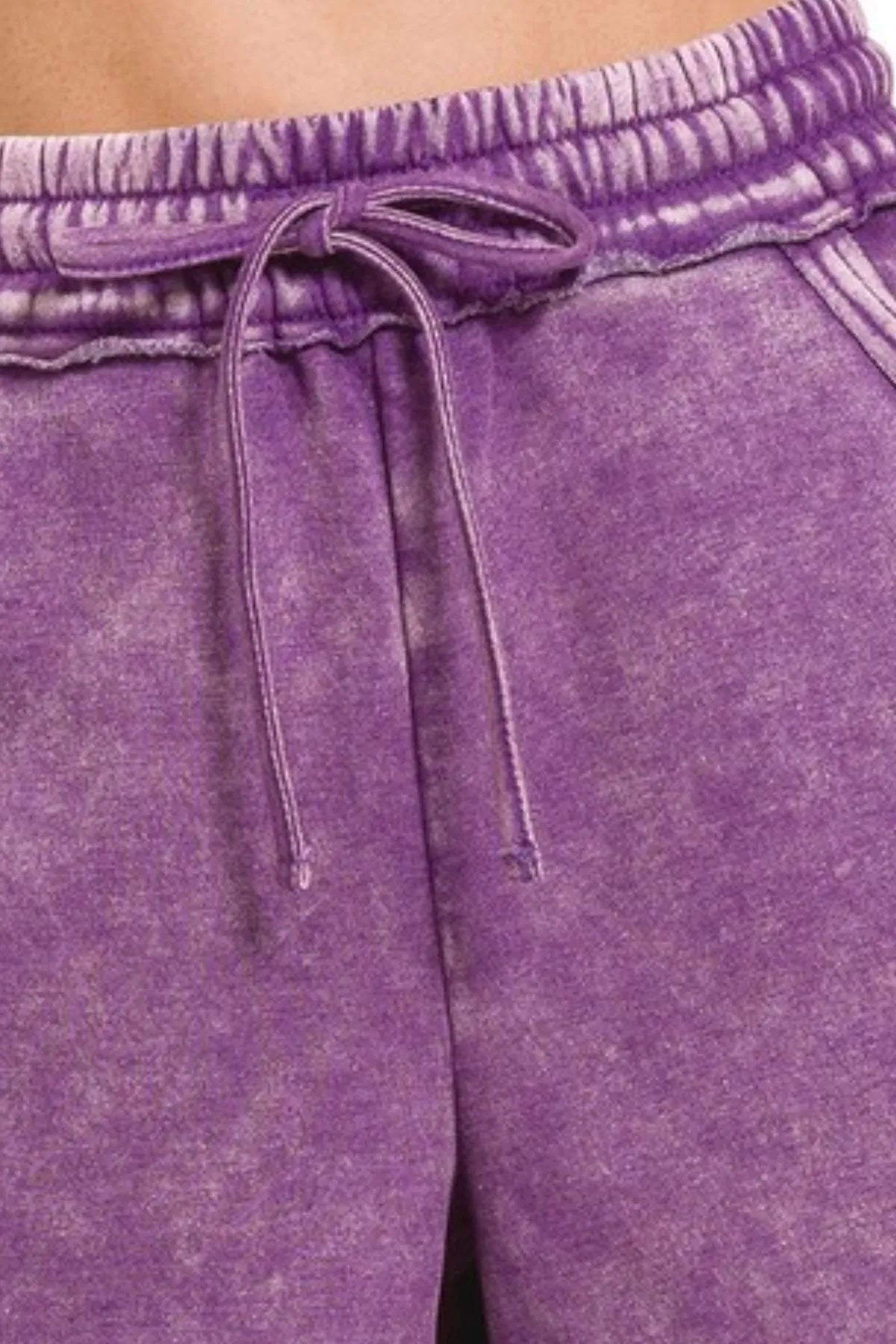 Zenana Acid Wash Fleece Drawstring Shorts With Pockets 1f27098a-6e3d-4bc0-a217-1d49b478de74-Max-Origin