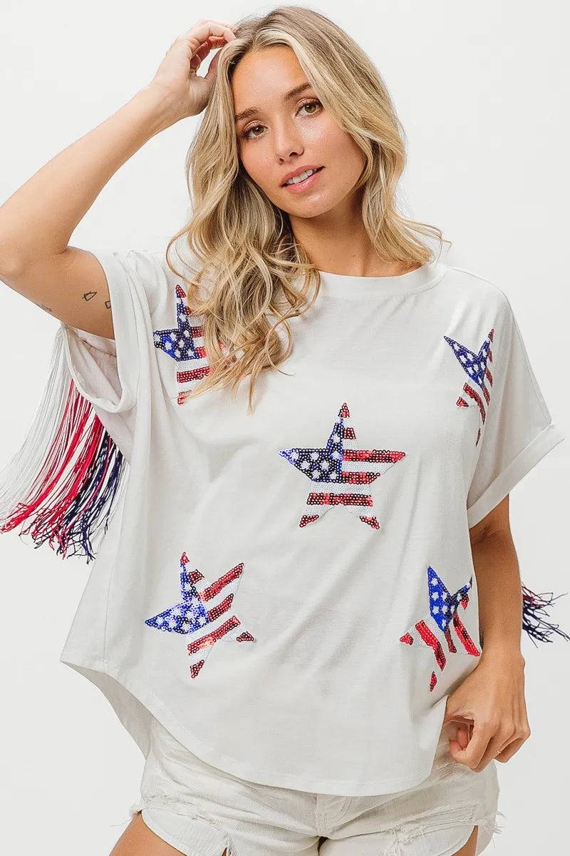 BiBi American Flag Sequin Star Fringe Top 1f3bda00472d45f8b6345fccdec9523e-Max-Origin