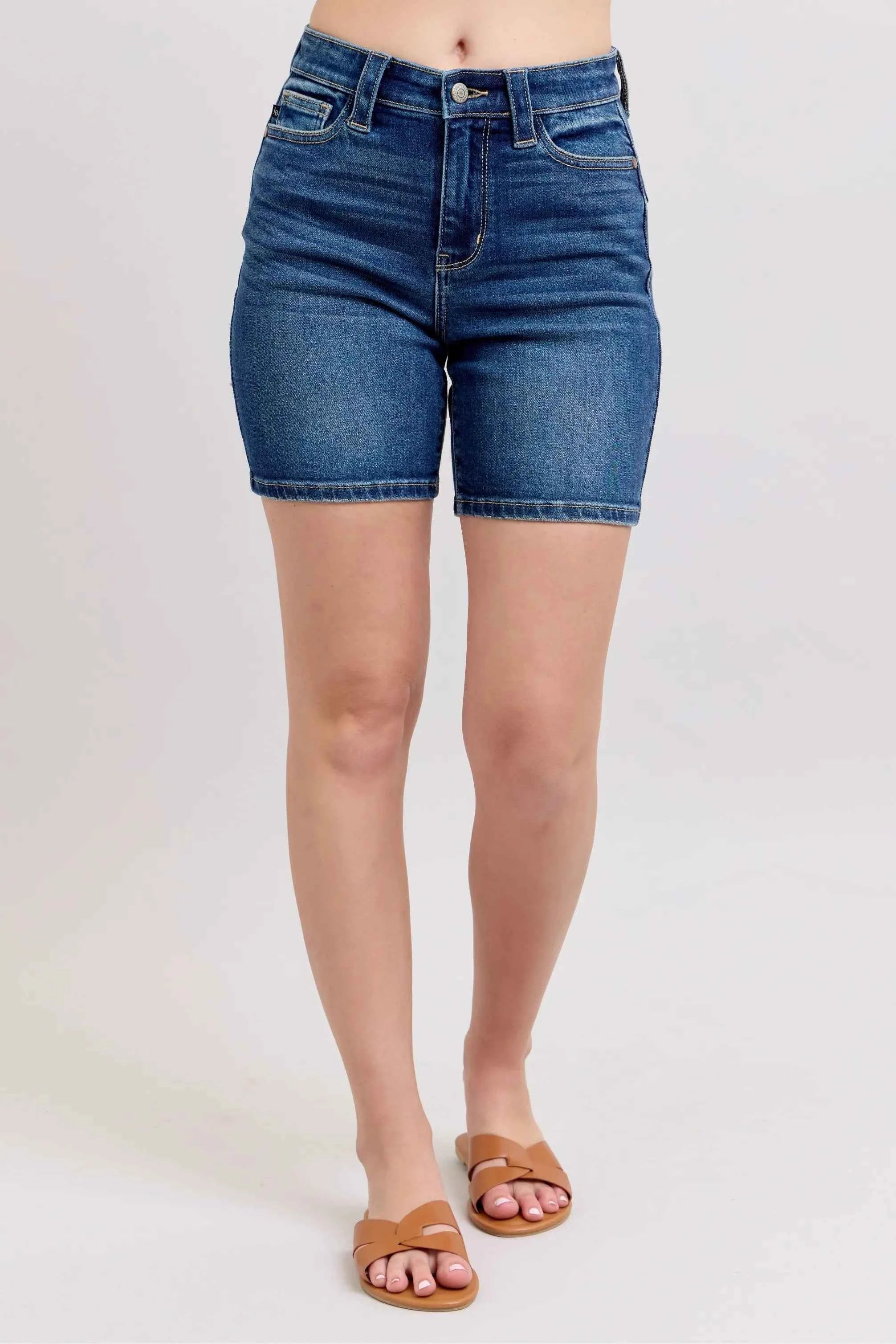 Judy Blue Full Size High Waist Bermudas Jeans W/ Back Flap Pockets Plus Size Judy Blue Full Size High Waist Bermudas Jeans W/ Back Flap Pockets Plus Size