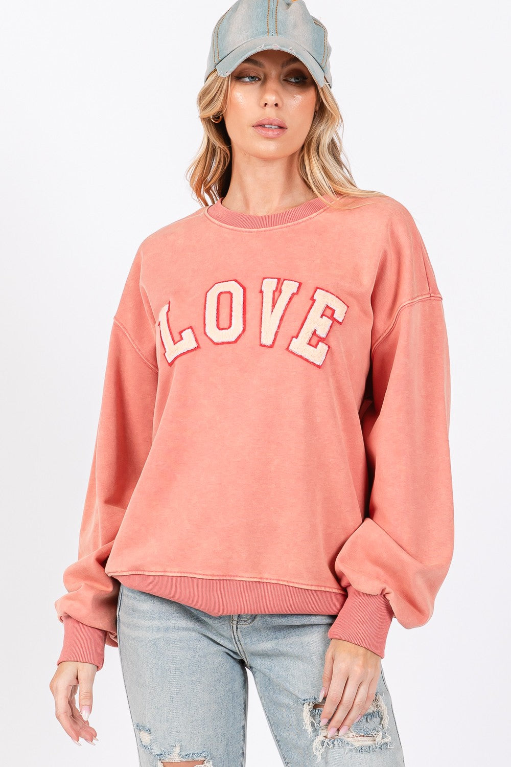SAGE + FIG LOVE Path Applique Drop Shoulder Sweatshirt SAGE + FIG LOVE Path Applique Drop Shoulder Sweatshirt