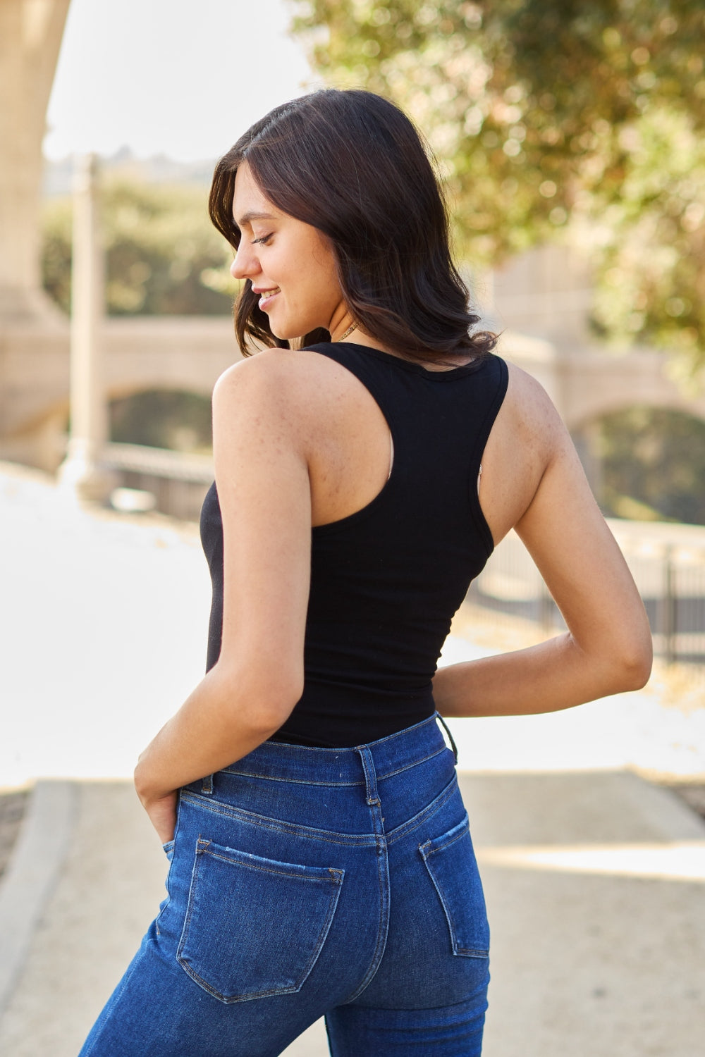 Zenana Racerback Tank Bodysuit Zenana Racerback Tank Bodysuit - TopFashionHQ