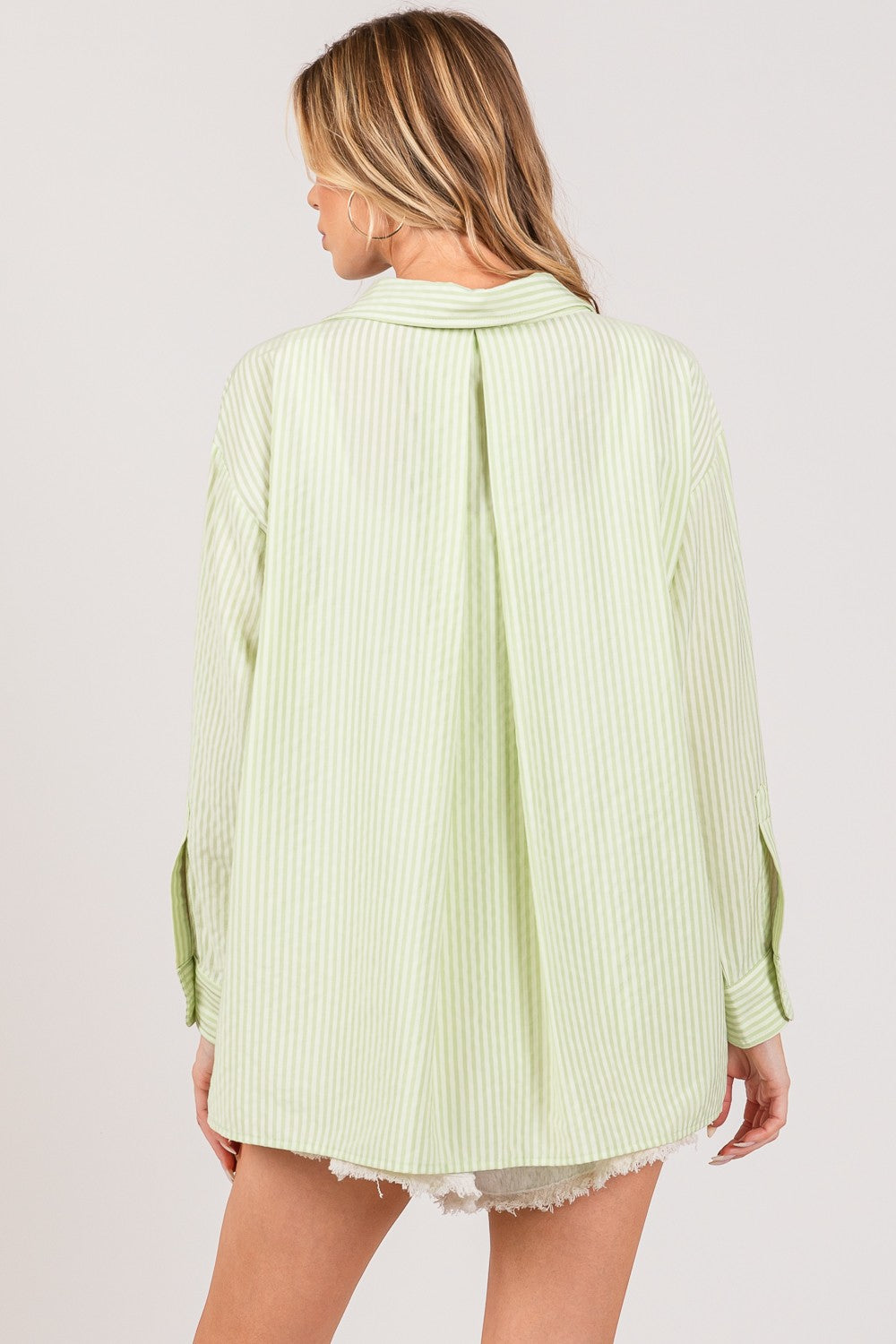 SAGE + FIG Striped Button Up Long Sleeve Shirt SAGE + FIG Striped Button Up Long Sleeve Shirt - TopFashionHQ