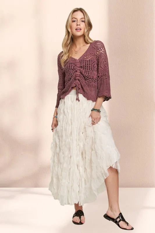 ADORA Elastic Waist Cloud Fluffy Maxi Skirt 21c96b99c0424632a84ddf891f6dd2ff-Max-Origin