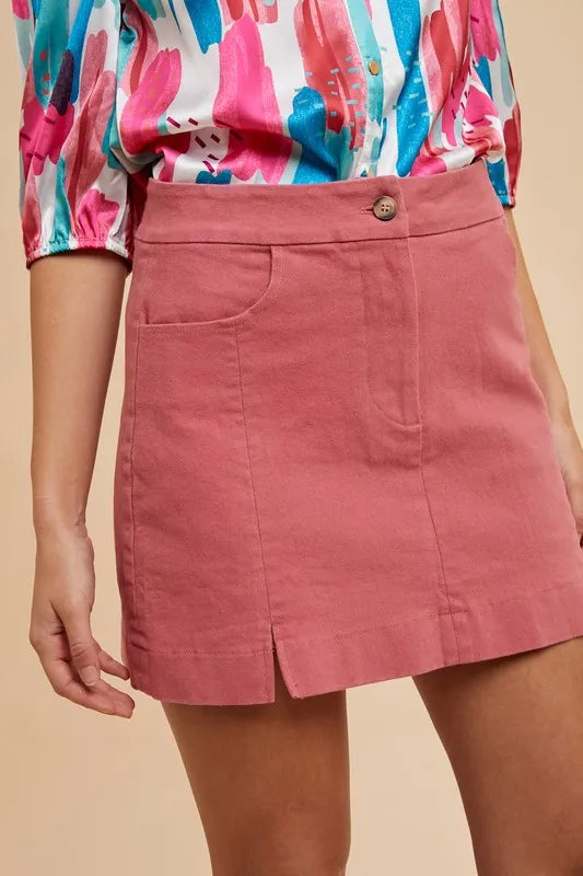 Annie Wear Comfort Stretch Cotton Slit Detailed Mini Skirt 225c08e73eef407d84ad7314c46287ea-Max-Origin