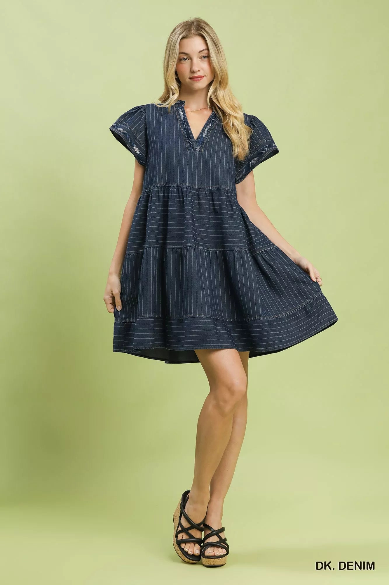 Umgee Chambray Tiered Babydoll Dress 22da95ea-c01f-4d5a-b58d-cae263671324-Max-Origin