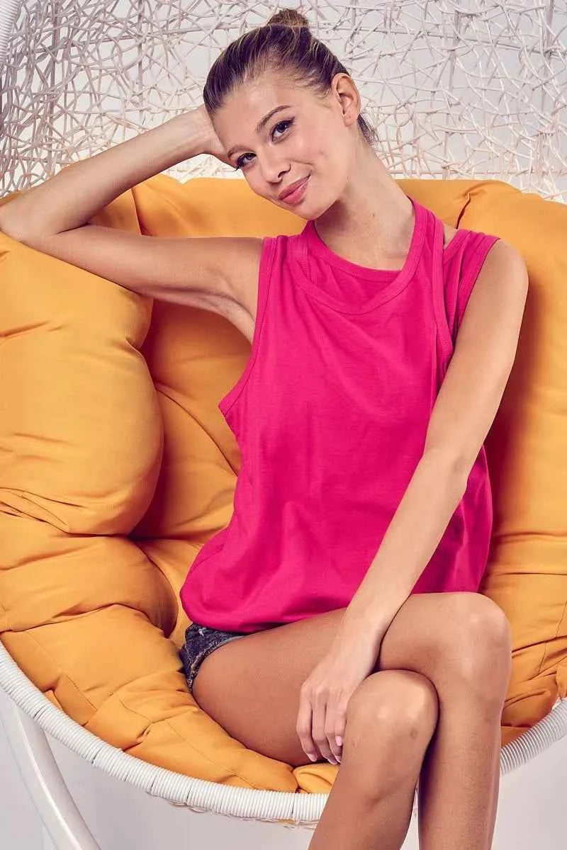 BiBi Cotton Span Knit Double Wear Tank Top BiBi Cotton Span Knit Double Wear Tank Top