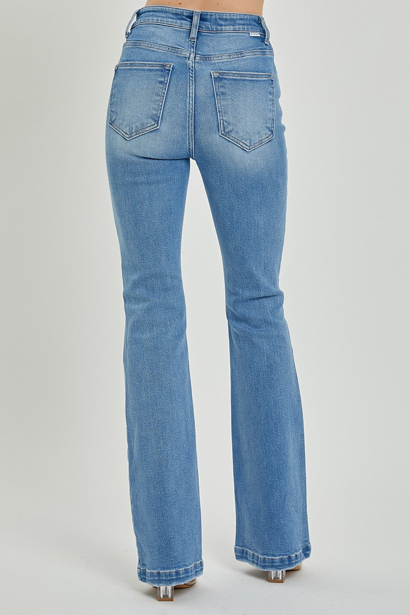 RISEN Full Size High Rise Button Fly Bootcut Jeans RISEN Full Size High Rise Button Fly Bootcut Jeans - TopFashionHQ