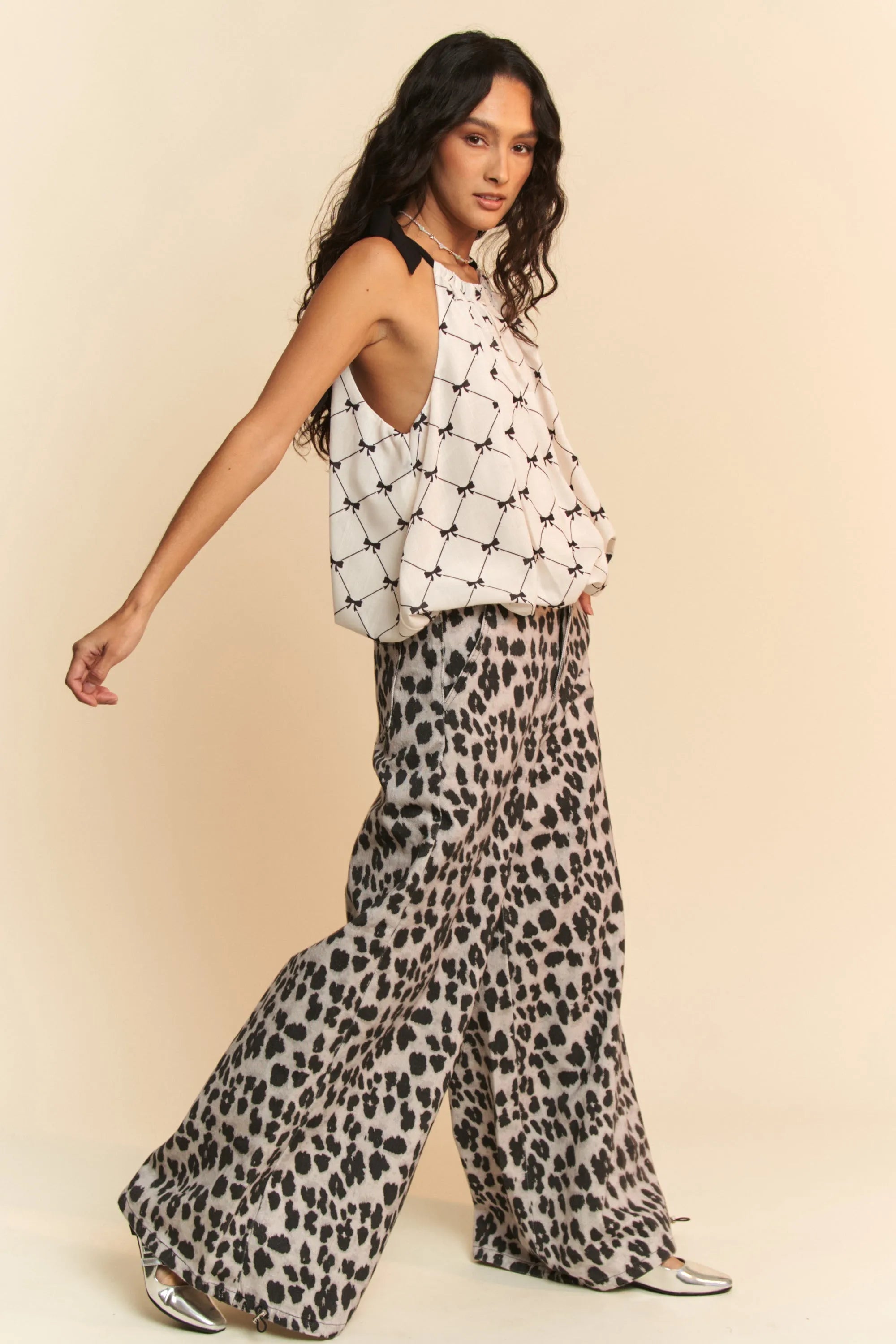 Davi & Dani Ribbon Checker Printed Tie Halter Neck Blouse Top 24f5a6eaa88a451cb6bf07671773b864-Max-Origin