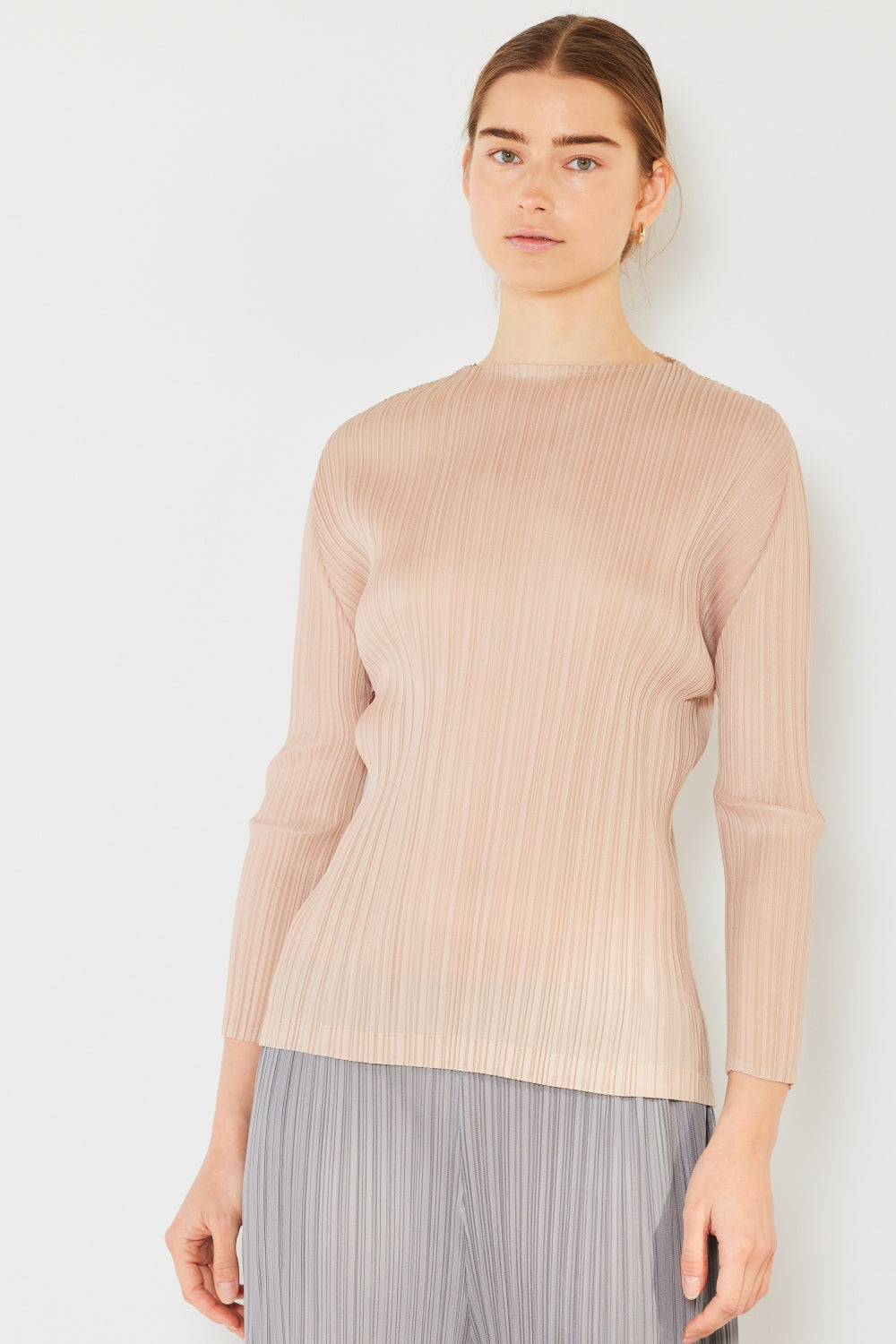 Marina West Swim Pleated Long Sleeve Boatneck Top Marina West Swim Pleated Long Sleeve Boatneck Top - TopFashionHQ