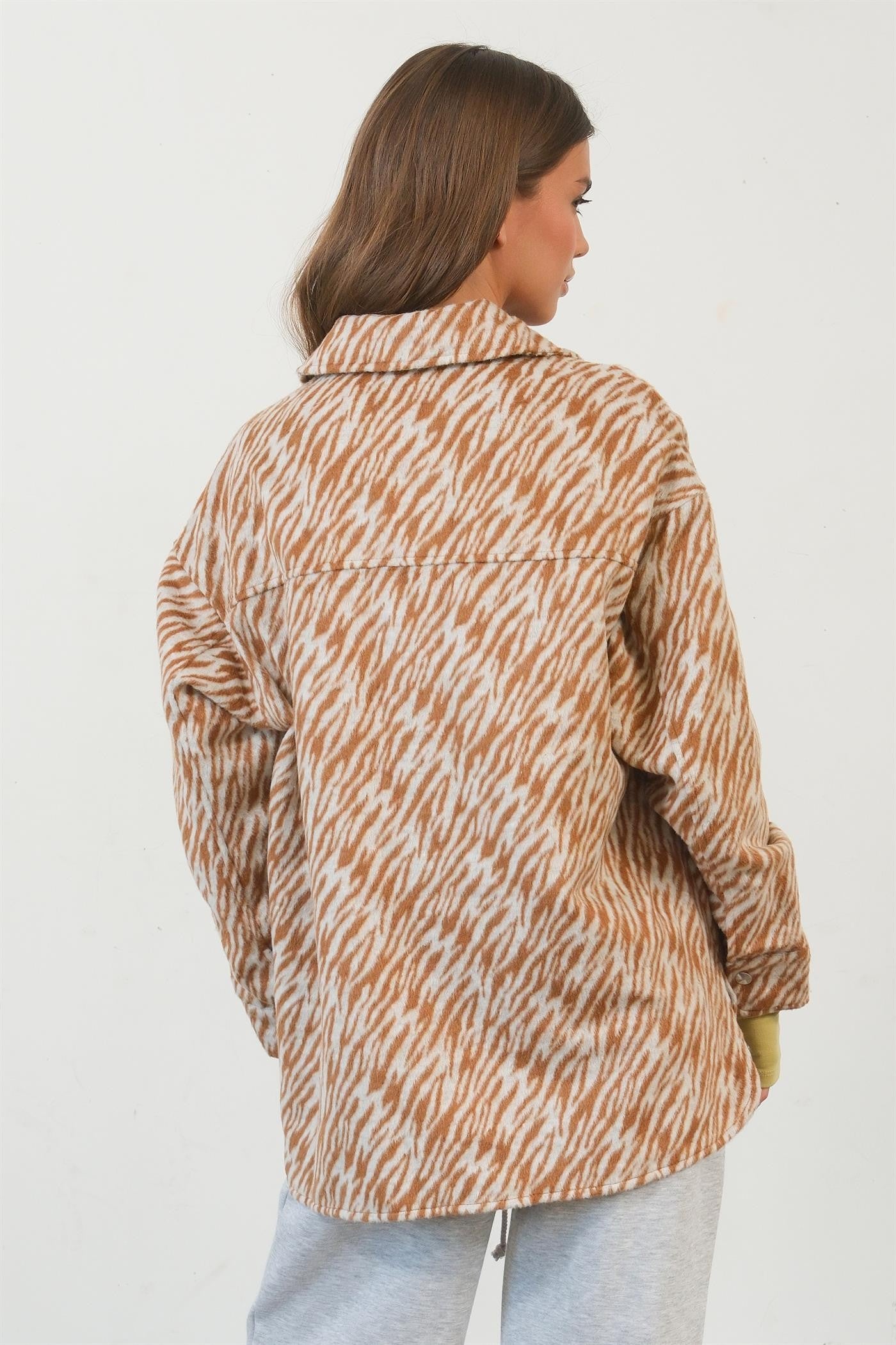 HYFVE Zebra Print Snap Down Long Sleeve Shacket HYFVE Zebra Print Snap Down Long Sleeve Shacket