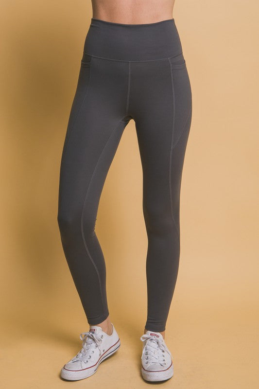 Love Tree High Waist Leggings with Side Pockets Love Tree High Waist Leggings with Side Pockets - TopFashionHQ