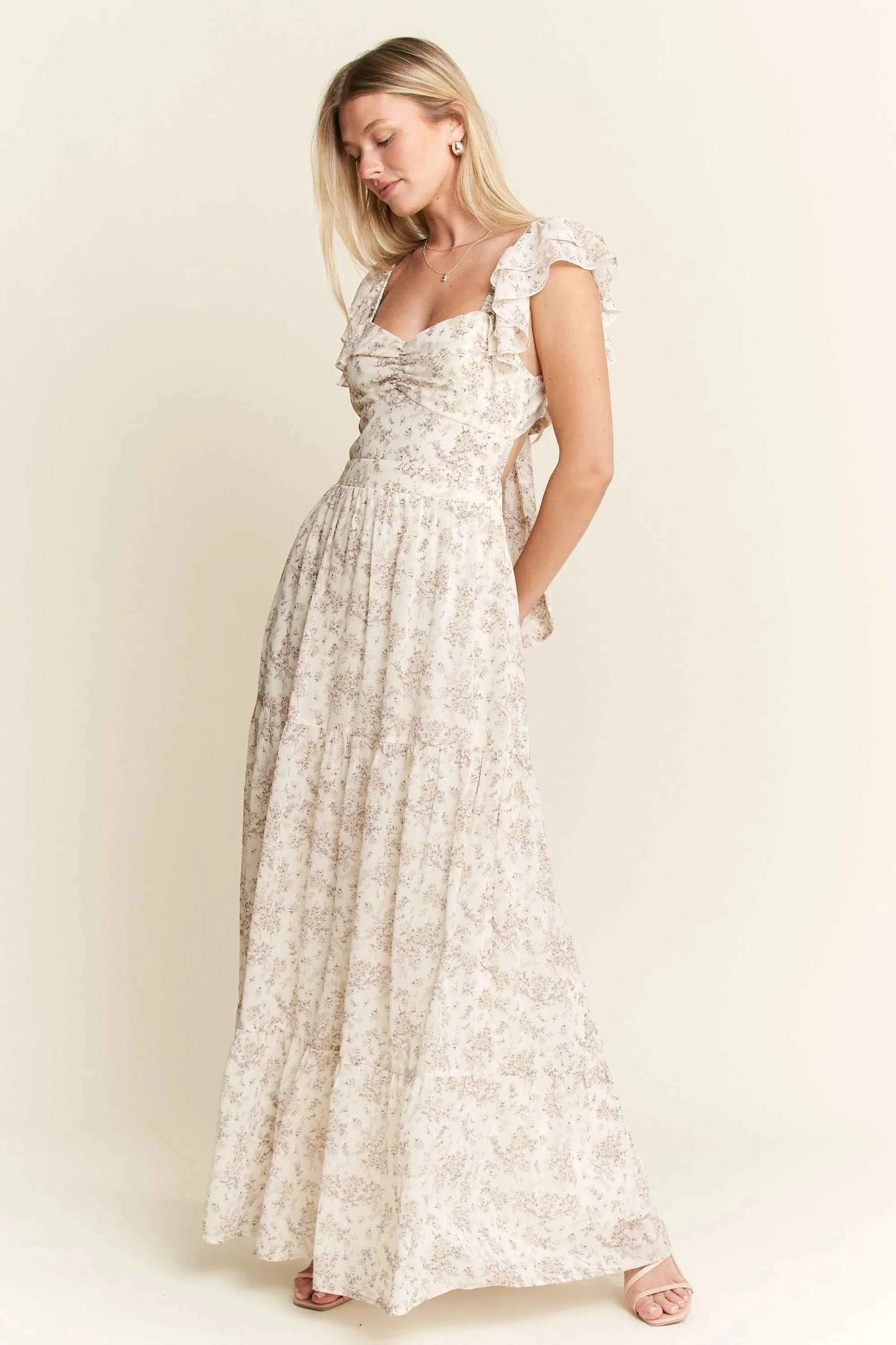 Jade By Jane Full Size Ruffle Sleeve Tiered Maxi Dress Plus Size Jade By Jane Full Size Ruffle Sleeve Tiered Maxi Dress Plus Size