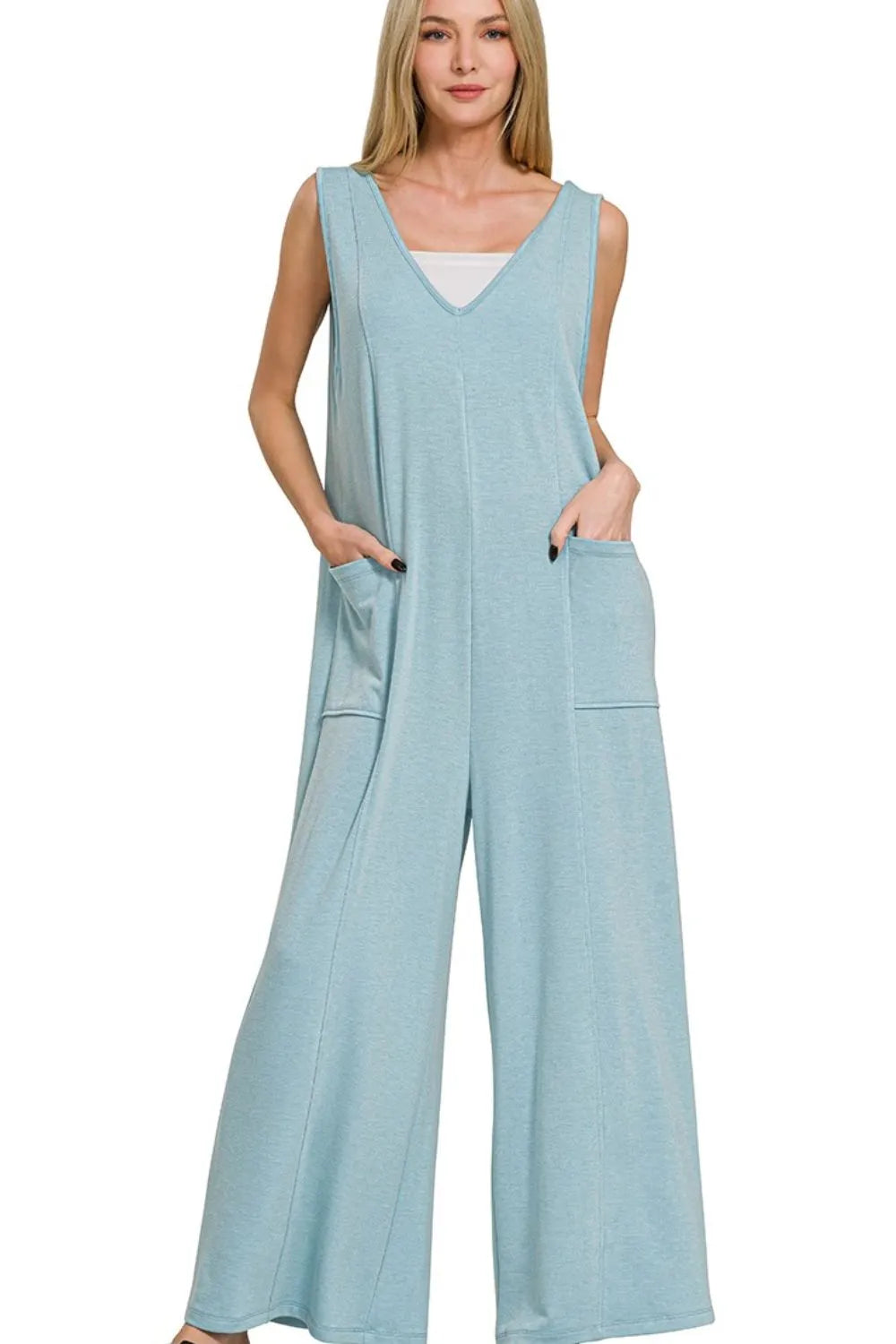 Zenana French Terry Deep V Neck Jumpsuits 264a6e50-ae65-4913-bb9f-cf7f6a335fad-Max-Origin