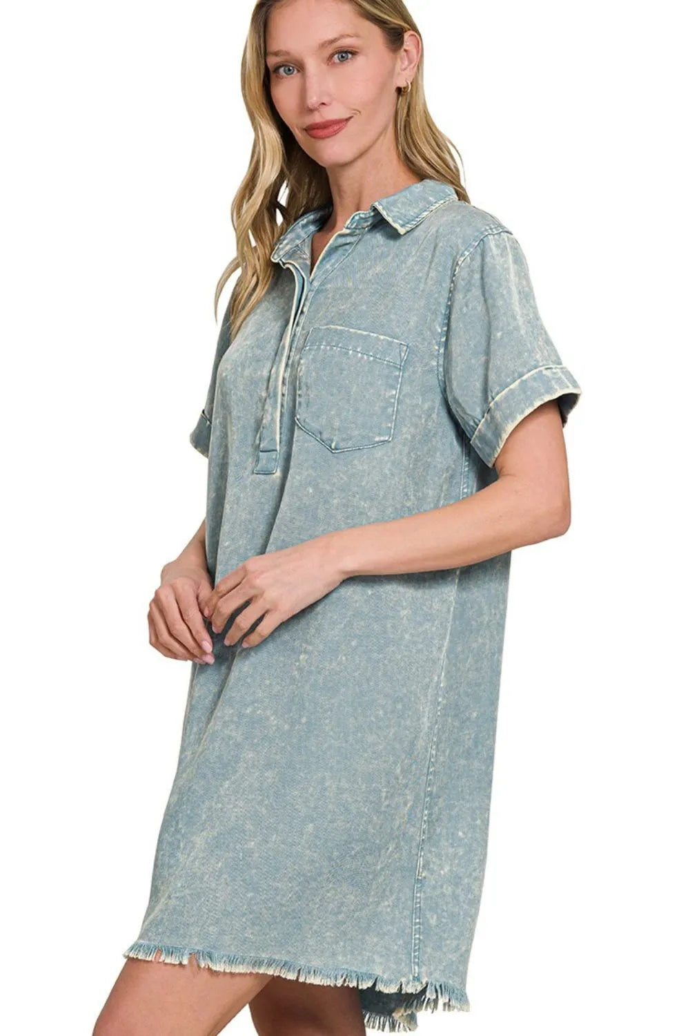 Zenana Tencel Mineral Washed Collared Shirts Dress 266f70e0-51dd-4fca-a857-68ae6a7591b4-Max-Origin