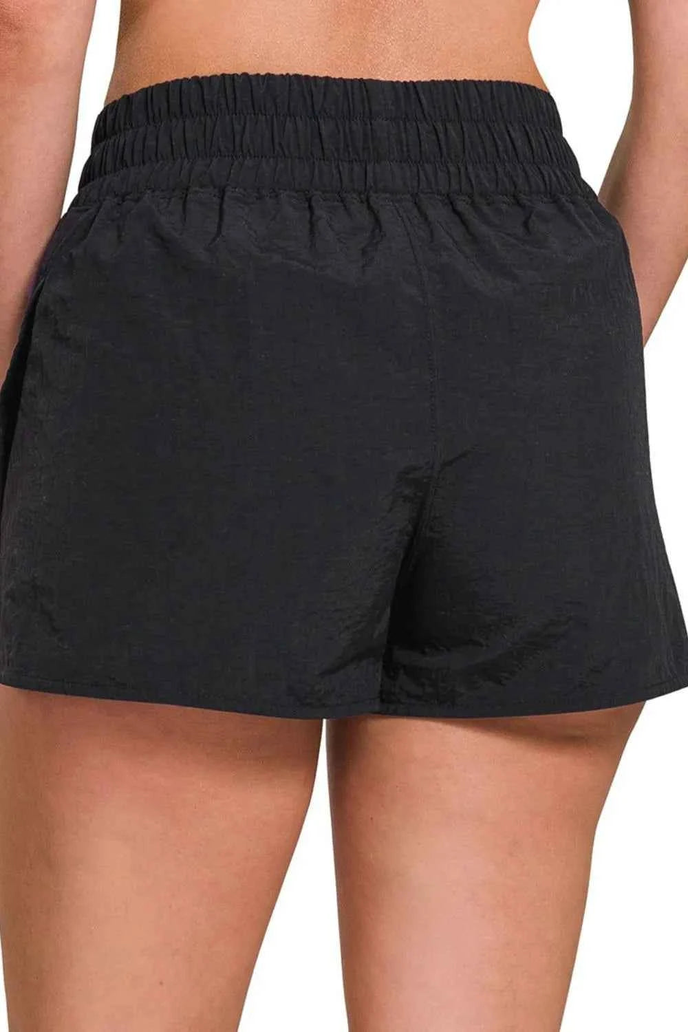 Zenana Windbreaker Smocked Waistband Running Shorts Zenana Windbreaker Smocked Waistband Running Shorts