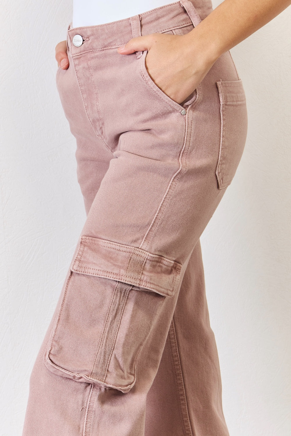RISEN Full Size High Rise Cargo Wide Leg Jeans RISEN Full Size High Rise Cargo Wide Leg Jeans - TopFashionHQ