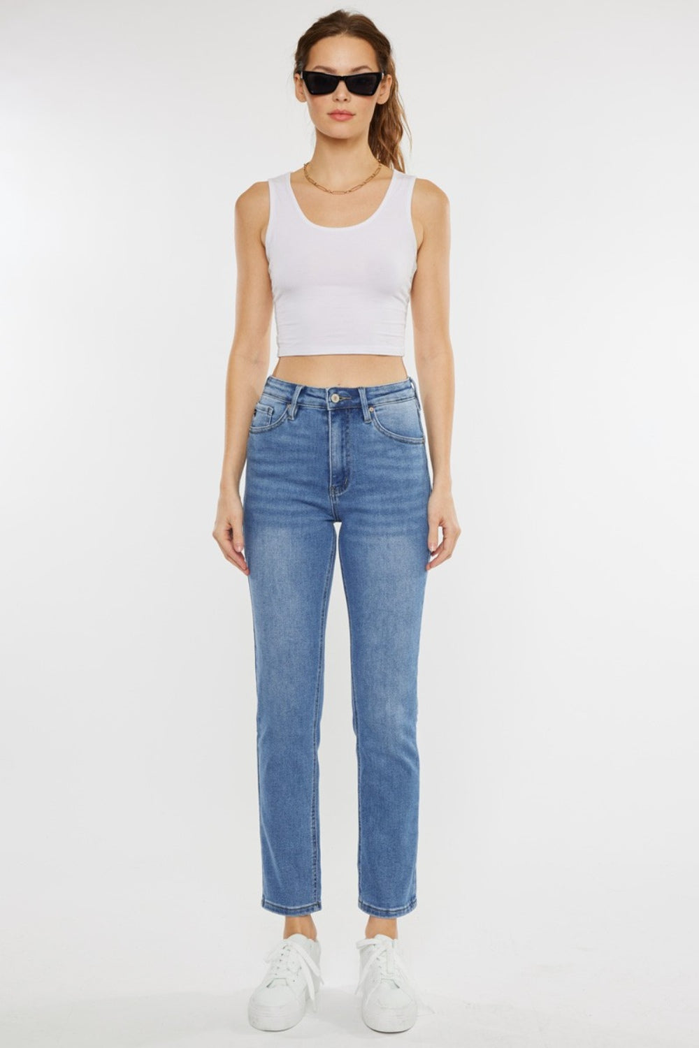 Kancan Full Size Cat's Whiskers High Waist Jeans Kancan Full Size Cat's Whiskers High Waist Jeans - TopFashionHQ