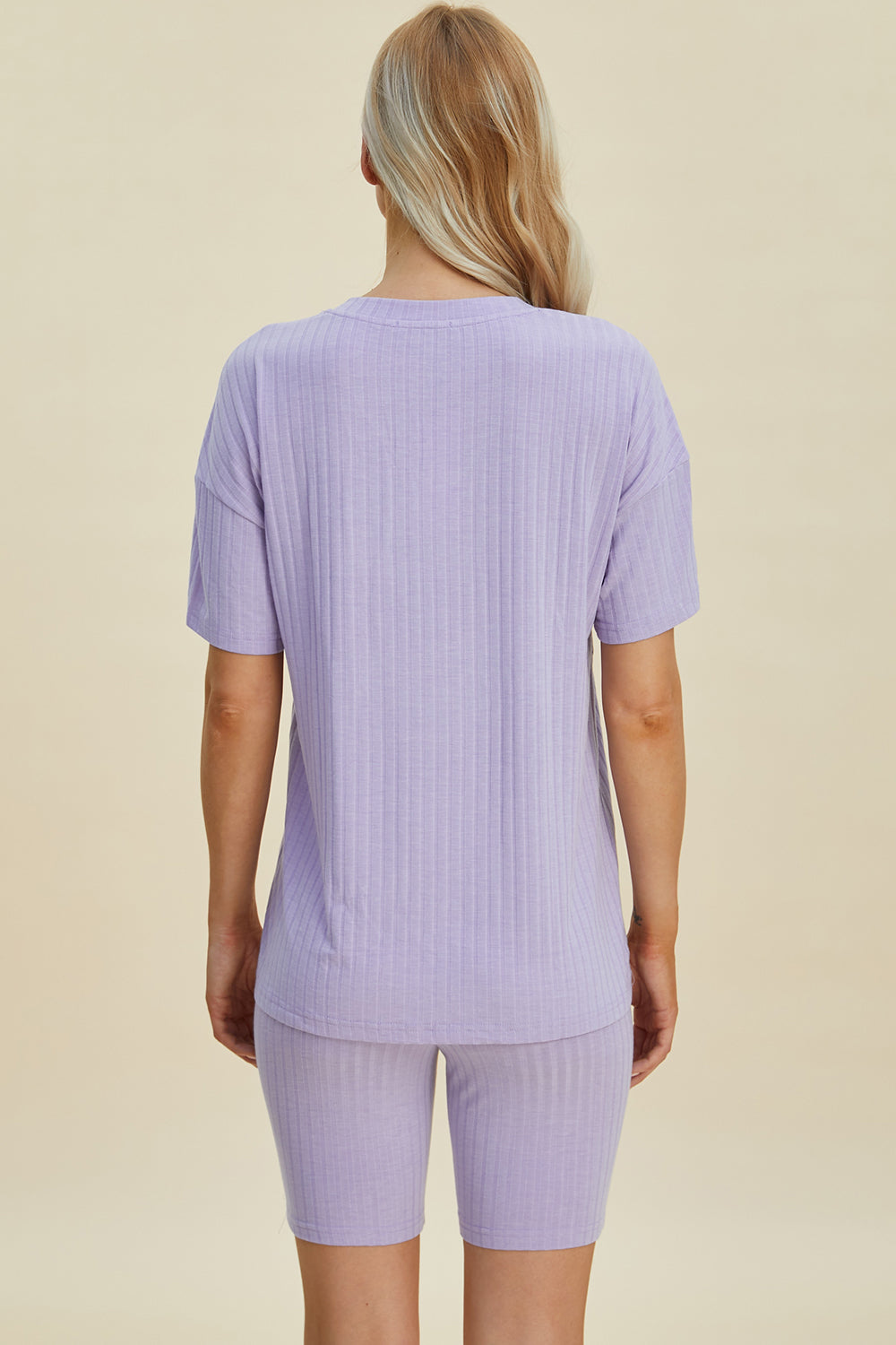 Basic Bae Full Size Ribbed V-Neck Short Sleeve Top and Shorts Set Basic Bae Full Size Ribbed V-Neck Short Sleeve Top and Shorts Set