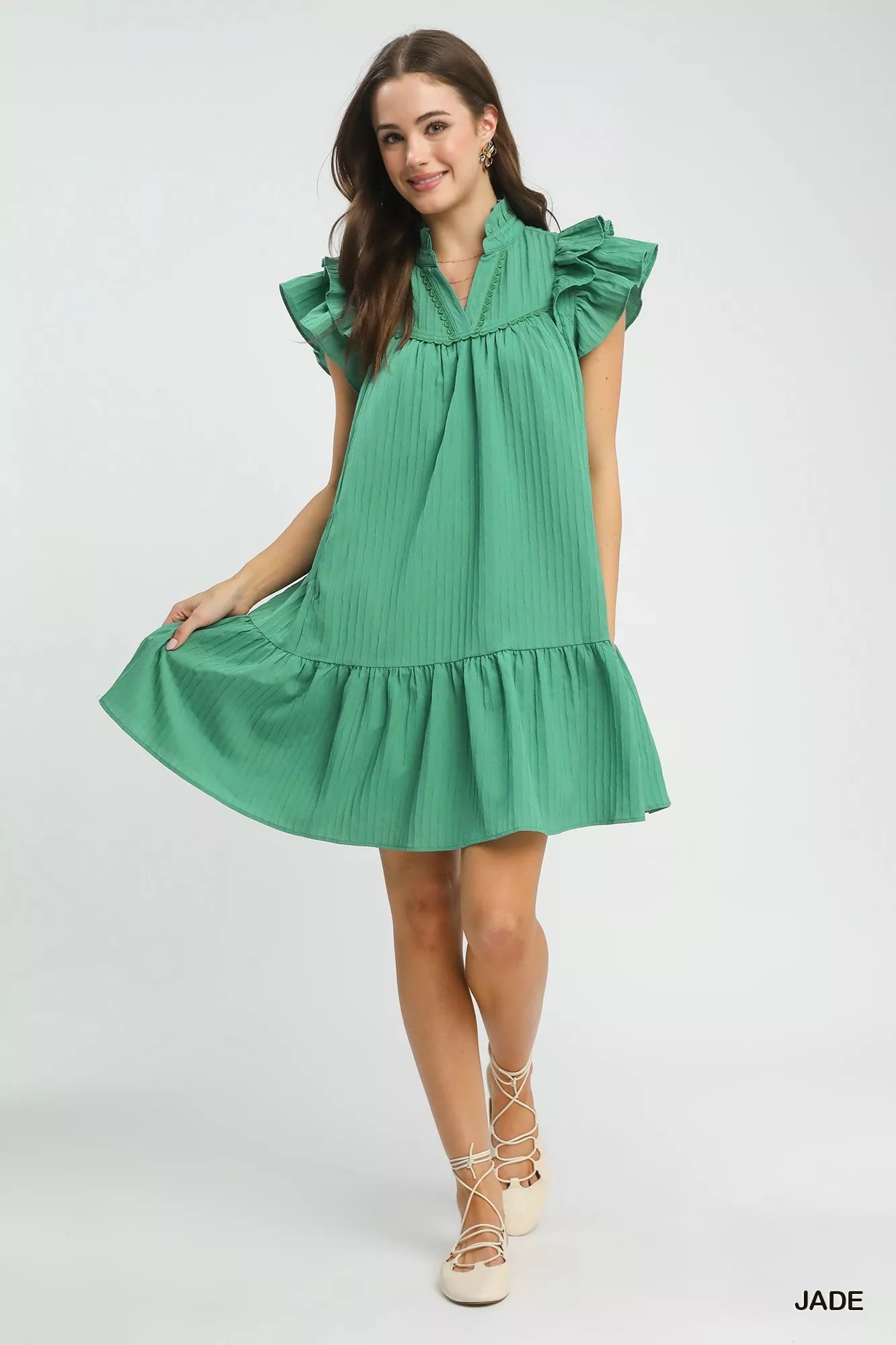 Umgee Flutter Sleeve Tiered Dress 2a09c1d1-390e-48af-b854-3e5286b0e7de-Max-Origin